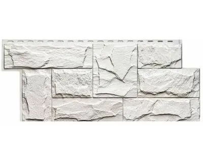 Фасадная панель T-Сайдинг-Гранит Леон Белый