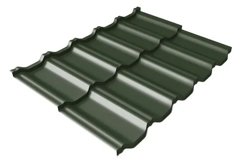 Металлочерепица модульная Квинта Uno Grand Line c 3D резом 0,5 GreenСoat Pural Matt RR 11 темно-зеленый (RAL 6020 хромовая зелень) купить в Энгельсе