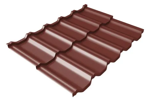 Металлочерепица модульная Квинта Uno Grand Line c 3D резом 0,5 Satin RAL 3009 оксидно-красный купить в Энгельсе