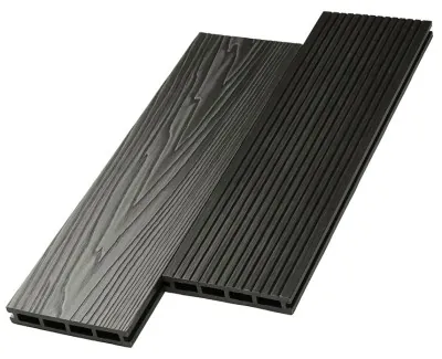 Террасная доска ДПК NanoWood двусторонняя New 3D тиснение + вельвет Графит