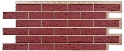 Фасадная панель T-Сайдинг-Кирпич Саман Бордовый