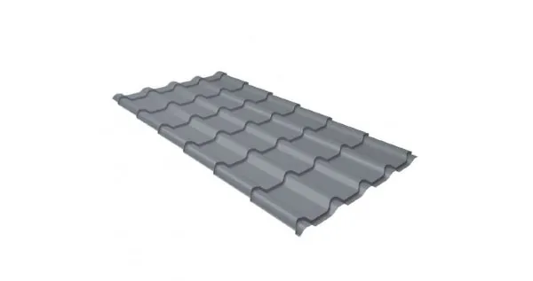 Металлочерепица камея 0,45 PE RAL 9006 бело-алюминиевый купить в Энгельсе