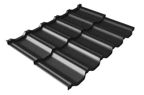 Металлочерепица модульная Квинта Uno Grand Line c 3D резом 0,5 Velur RAL 9005 черный купить в Энгельсе