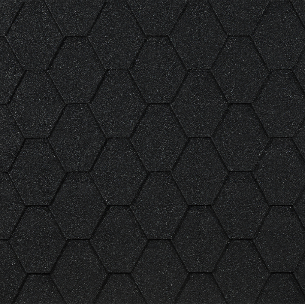Гибкая черепица EURASIA Docke, Коллекция ШЕСТИГРАННИК Чёрный купить в Энгельсе