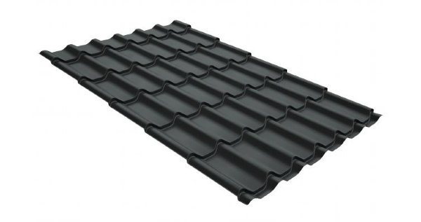 Металлочерепица классик GL 0,5 GreenCoat Pural Matt RR 23 темно-серый (RAL 7024 мокрый асфальт) купить в Энгельсе