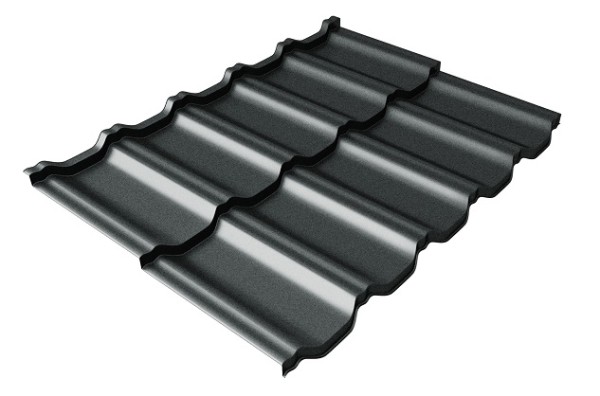 Металлочерепица модульная Квинта Uno Grand Line c 3D резом 0,5 GreenСoat Pural Matt RR2Н3 (RAL 7016 антрацитово-серый) купить в Энгельсе