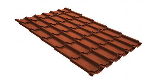 Металлочерепица классик GL 0,5 GreenCoat Pural RR 750 кирпично-красный (RAL 8004 терракота) купить в Энгельсе