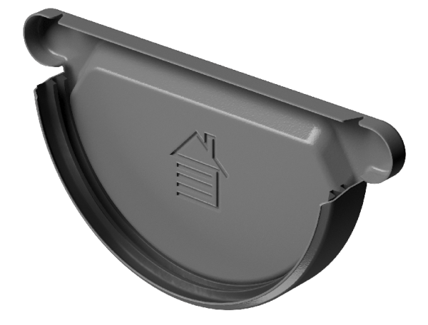 Заглушка желоба D125 Döcke STAL PREMIUM Графит, (RAL 7024) купить в Энгельсе