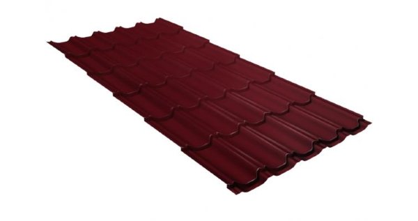 Металлочерепица квинта плюс GL 0,5 Satin RAL 3005 красное вино купить в Энгельсе