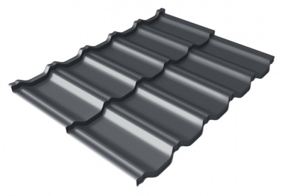 Металлочерепица модульная Квинта Uno Grand Line c 3D резом 0,5 Satin Мatt RAL 7024 мокрый асфальт купить в Энгельсе