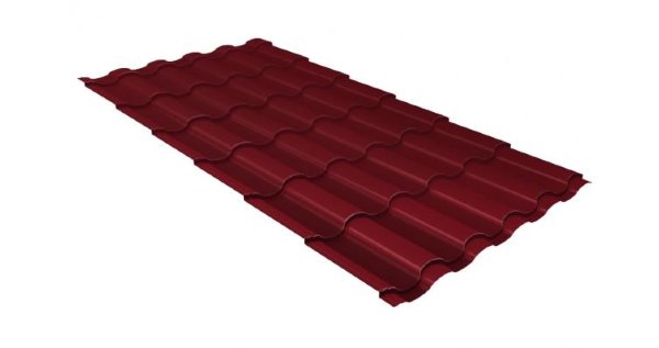 Металлочерепица кредо 0,5 Satin RAL 3005 красное вино купить в Энгельсе