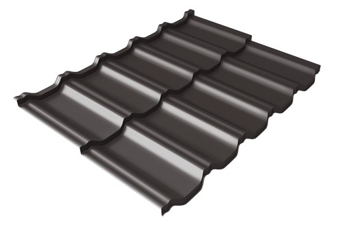 Металлочерепица модульная Квинта Uno Grand Line c 3D резом 0,5 Rooftop Matte RR 32 темно-коричневый купить в Энгельсе
