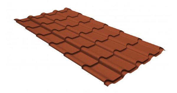 Металлочерепица камея GL 0,5 GreenCoat Pural RR 750 кирпично-красный (RAL 8004 терракота) купить в Энгельсе