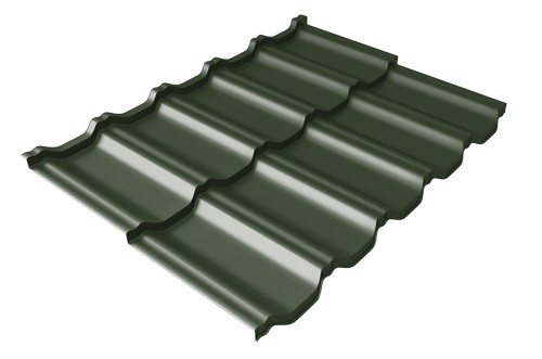 Металлочерепица модульная Квинта Uno Grand Line c 3D резом 0,5 GreenСoat Pural RR 11 темно-зеленый (RAL 6020 хромовая зелень) купить в Энгельсе