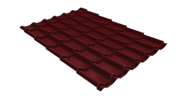 Металлочерепица классик GL 0,5 Velur20 RAL 3005 красное вино купить в Энгельсе