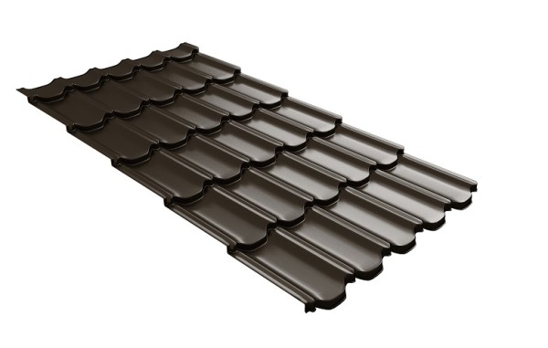 Металлочерепица квинта плюс с 3D резом 0,5 GreenСoat Pural Matt RR 32 темно-коричневый (RAL 8019 серо-коричневый) купить в Энгельсе