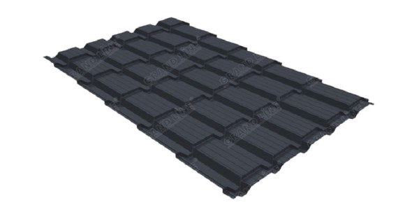 Металлочерепица GL квадро профи 0,5 Satin RAL 7024 мокрый асфальт купить в Энгельсе